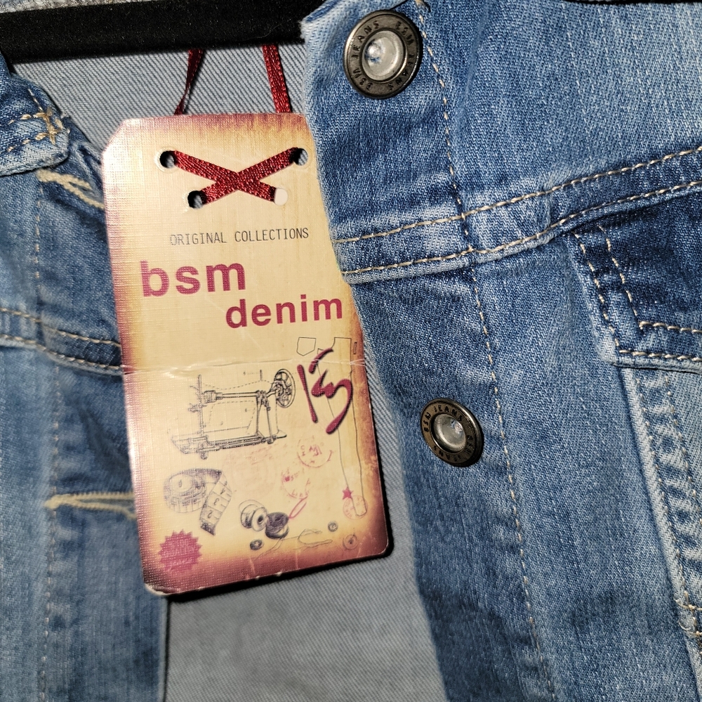 NWT Misses Sz M BSM Denim Jean Jacket - Picture 7 of 8